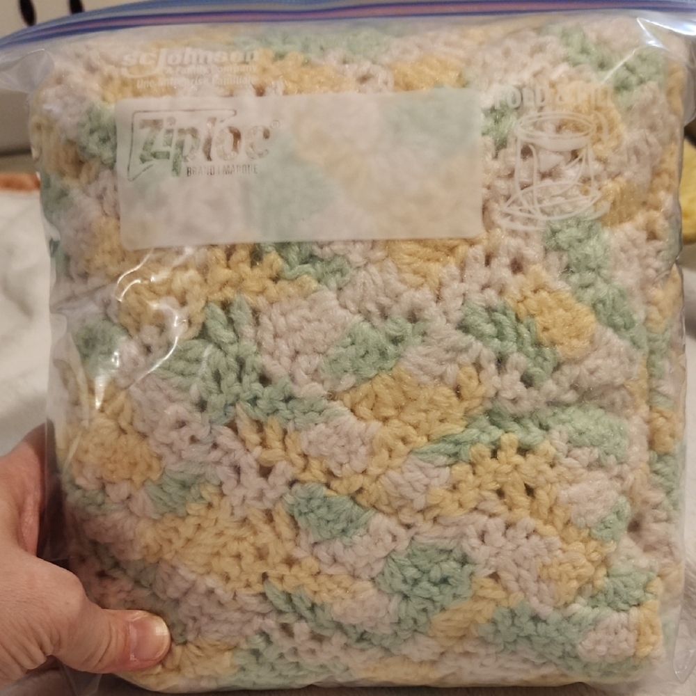 Crochet Blanket in Neutral Pastel Colors Sized for Your Latest Special Addition